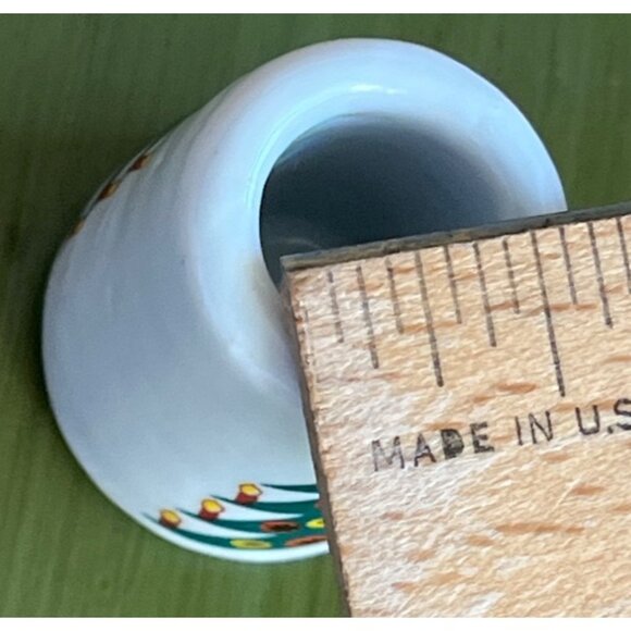 Mini 4 Candleholders Ceramic Tiny Vtg Christmas Holiday Cozy Unique Decor - Picture 3 of 7